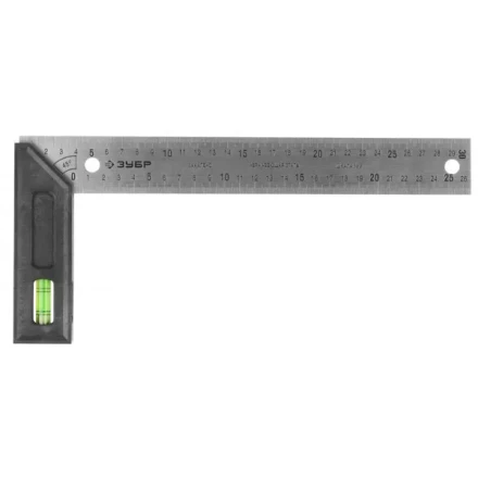 Угольник &quot;ЭКСПЕРТ&quot; разметочный, усиленный, встроенный уровень, гравирован шкала, нерж полотно 37мм, толщина 2мм, 300мм 34397-30 купить в Сургуте