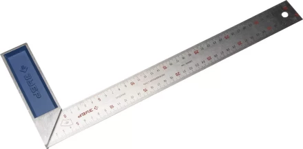 Угольник ЗУБР &quot;ЭКСПЕРТ&quot; столярный, гравированная шкала, алюминиевая рукоятка, нержавеющее полотно 37мм, 400мм 34393-40 купить в Сургуте