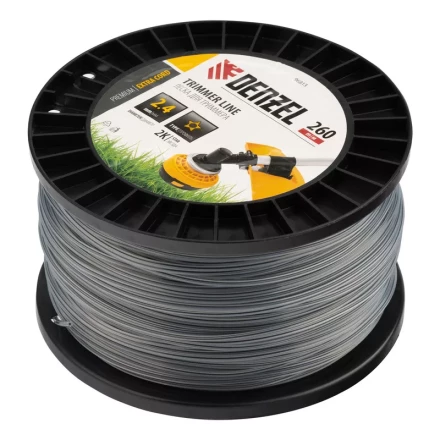 Леска для триммера двухкомпонентная звезда, 2,4мм х 260м, на DIN катушке EXTRA CORD// Denzel 96813 купить в Сургуте