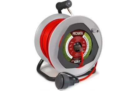 Удлинитель силовой на катушке Ресанта СУ-2х1-30/2ВР (с выкл., 1 розетка, IP44) 61/118/11 купить в Сургуте