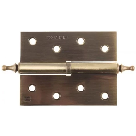 Петля дверная разъемная ЗУБР &quot;ЭКСПЕРТ&quot;, 1 подшипник, цвет ст. латунь (AB), правая, с крепежом, 100х75х2,5мм,2шт 37605-100-5R купить в Сургуте