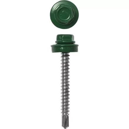 Саморезы ЗУБР &quot;ПРОФЕССИОНАЛ&quot; окраш., RAL 6002 зелен. лист, для крепл. кров. матер. к дерев. обреш., 4.8x35мм, 380шт 4-300315-48-035-6002 купить в Сургуте