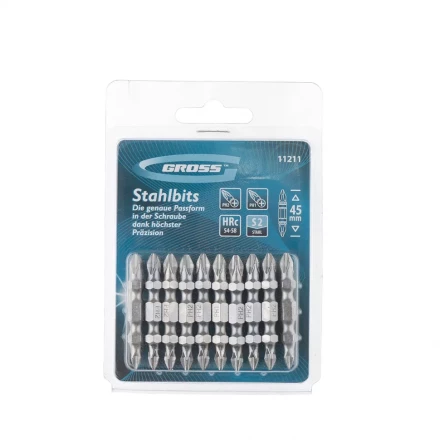 Набор бит двухстор., Ph2-Ph1х45мм, сталь S2, 10шт GROSS 11211 купить в Сургуте
