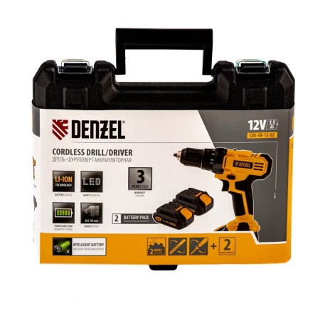 Дрель-шуруповерт аккумуляторная CDL-IB-12-02 Denzel 26111 купить в Сургуте