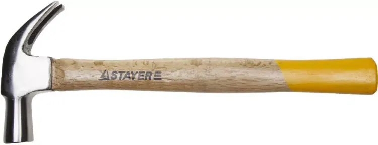 Молоток-гвоздодер STAYER "STANDARD" TopStrike кованый, с деревянной ручкой, 450г 20232_z01 купить в Сургуте
