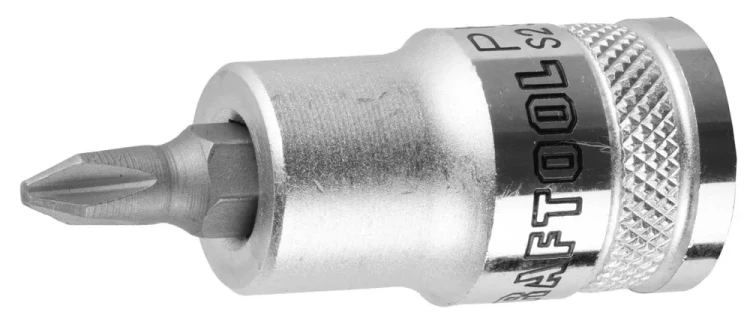 Торцовая бита-головка KRAFTOOL "INDUSTRIE QUALITAT", материал S2, PHILLIPS, сатинированная, 1/2", PH2 27901-2_z01 купить в Сургуте