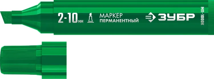 ЗУБР МП-1000К зеленый, 2-10 мм, клиновидный перманентный марке (06333-4) купить в Сургуте
