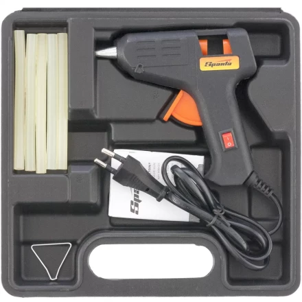 Клеевой пистолет с выкл. 7 мм в кейсе 20 Вт 2,5 г./мин. SPARTA 93025 купить в Сургуте