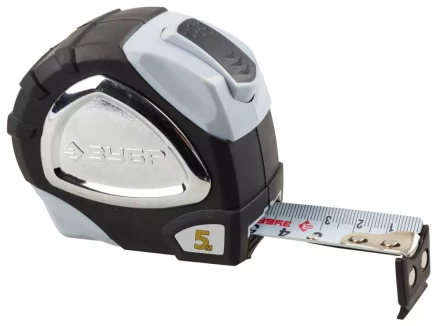 Рулетка ЗУБР &quot;ЭКСПЕРТ&quot; &quot;ПРЕМИУМ&quot;, двухкомпонентный корпус, автостоп, полотно с нейлоновым напылением, 5 м / 25 мм 34050-05-25_z01 купить в Сургуте
