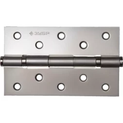 Петля универсальная ЗУБР &quot;ЭКСПЕРТ&quot;, 2 подшипника, цвет мат. никель (PN), с крепежом, 125х75х2,5мм, 2 шт 37601-125-4