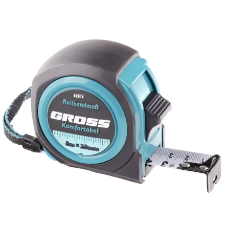 Рулетка Komfortabel 8 м х 25 мм обрезиненный корпус Gross 32563 купить в Сургуте