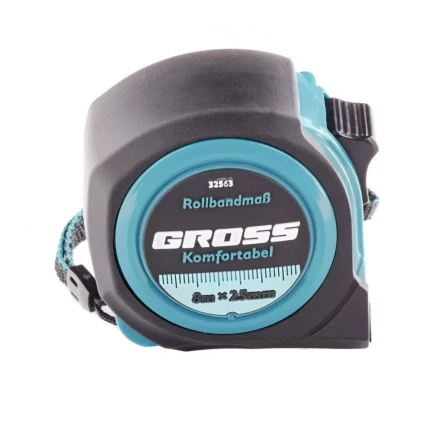 Рулетка Komfortabel 8 м х 25 мм обрезиненный корпус Gross 32563 купить в Сургуте