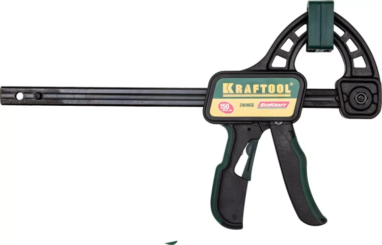 Струбцина "EcoKraft" ручная пистолетная, KRAFTOOL 32226-15, пластиковый корпус, 150/350мм, 150кгс 32226-15 купить в Сургуте