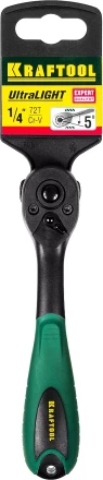 Трещотка для торцовых головок KRAFTOOL &quot;EXPERT&quot;, Сr-V сталь, 72 зубца, пластиковое покрытие, 1/4&quot; 27796-1/4_z02 купить в Сургуте