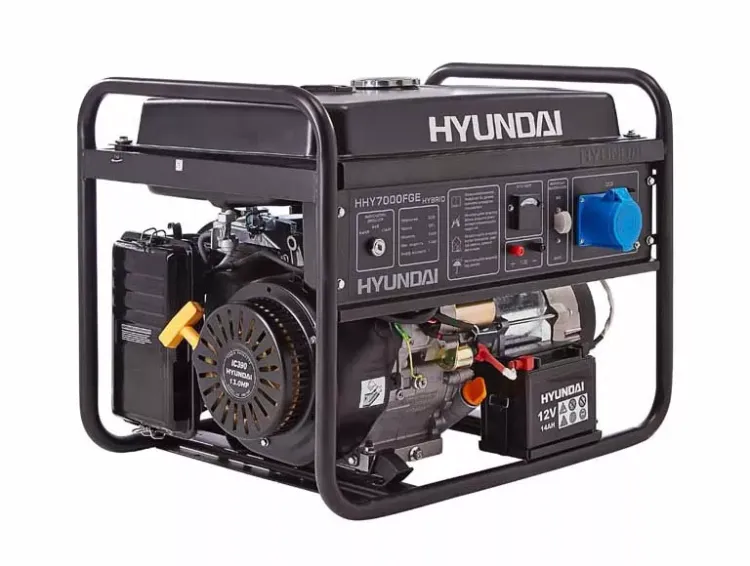 Бензогенератор газовый Hyundai HHY7000FGE + колеса hourmeter LPG kit купить в Сургуте