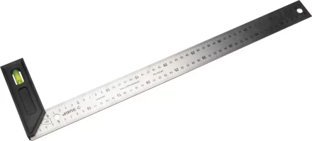 Угольник &quot;ЭКСПЕРТ&quot; разметочный, усиленный, встроенный уровень, гравирован шкала, нерж полотно 37мм, толщина 2мм, 500мм 34397-50 купить в Сургуте