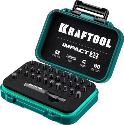 Набор ударных торсионных бит KRAFTOOL Impact, Cr-Mo-V-Nb сталь 26066-H32 купить в Сургуте