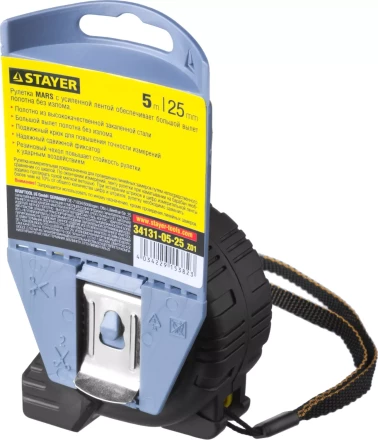 Рулетка STAYER &quot;PROFI&quot; &quot;MARS&quot;, обрезиненный корпус, утолщенное полотно, 5мх25мм 34131-05-25_z01 купить в Сургуте