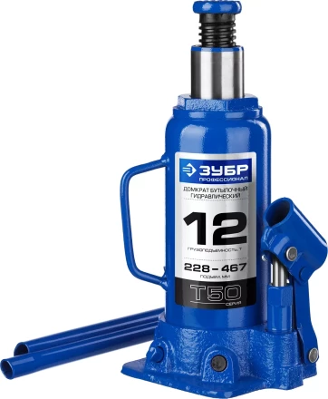 Домкрат гидравлический бутылочный T50, 12т, 228-467мм, ЗУБР Профессионал 43060-12 43060-12_z01 купить в Сургуте