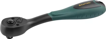 Трещотка для торцовых головок KRAFTOOL &quot;EXPERT&quot;, Сr-V сталь, 72 зубца, пластиковое покрытие, 3/8&quot; 27796-3/8_z02 купить в Сургуте