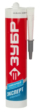 Герметик силиконовый ЗУБР &quot;ЭКСПЕРТ&quot; прозрачный, санитарный, для помещений с повышенной влажностью, 280мл 41235-2 купить в Сургуте