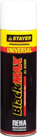 Пена &quot;BlackMAX&quot; монтажная, адаптерная, всесезонная, 500мл, STAYER 41130 купить в Сургуте