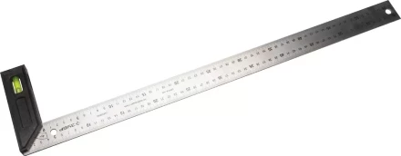 Угольник &quot;ЭКСПЕРТ&quot; разметочный, усиленный, встроенный уровень, гравирован шкала, нерж полотно 37мм, толщина 2мм, 600мм 34397-60 купить в Сургуте