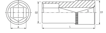Головка торцевая глубокая 1/2&quot;DR 10 мм S04HD4110 Jonnesway 47233 купить в Сургуте