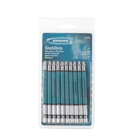 Набор бит Ph2 х90, сталь S2, 10шт GROSS 11263 купить в Сургуте
