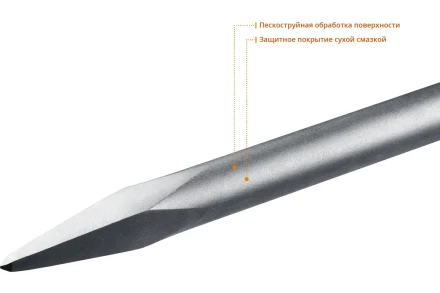 ЗУБР БУРАН, 600 мм, HEX 30, пикообразное зубило (29375-00-600) купить в Сургуте