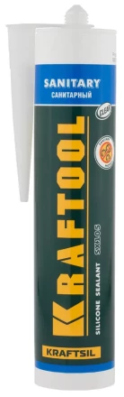Герметик силиконовый KRAFTOOL прозрачный, санитарный, для помещений с повышенной влажностью, 300мл 41255-2 купить в Сургуте