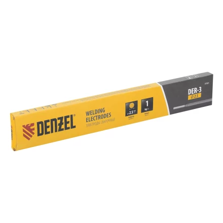 Электроды Denzel DER-3, диам. 2,5 мм, 1 кг., рутиловое покрытие, 97501 купить в Сургуте