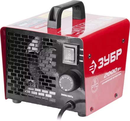 Пушка ЗУБР &quot;МАСТЕР&quot; тепловая электрическая, керамический нагревательный элемент, 2/1кВт, 220В ЗТП-2000 купить в Сургуте