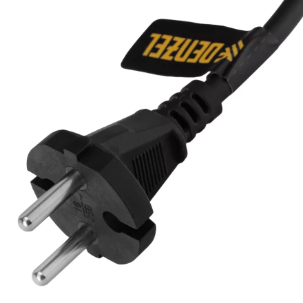 Шнур сетевой Denzel Energy Series, ПВС, 3 м, 2 x 1,5 мм, с неразборной вилкой, черный, 3 м, 37673 купить в Сургуте