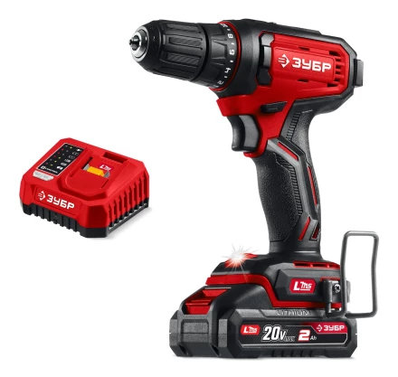 ЗУБР 20 В, 40 Нм, 1 АКБ LMS (2 А·ч), дрель-шуруповерт (ДШ-40-21) купить в Сургуте