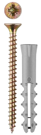 Дюбель ЗУБР распорный полипропиленовый, тип &quot;Ёжик&quot;, в комплекте с шурупом, 8 х 30 / 4,5 х 40 мм, 10 шт 30661-08-30 купить в Сургуте