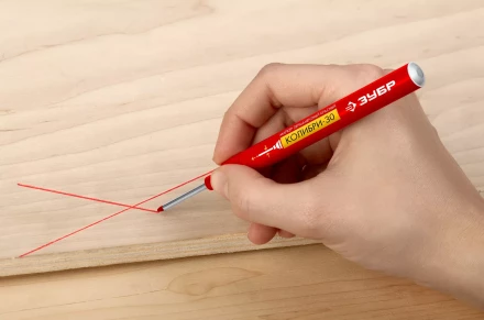 ЗУБР Колибри-30 красный, наконечник L 30 мм,  2.8 мм, перманентный маркер для отверстий (06338-3) купить в Сургуте