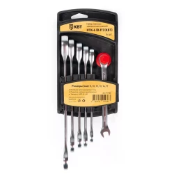 Набор гаечных комбинированных трещоточных ключей КВТ НТК-6 (8–17 мм), 6 шт. (91948)