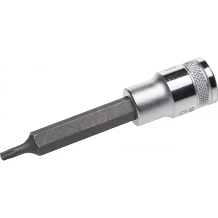 Торцовая бита-головка KRAFTOOL &quot;INDUSTRIE QUALITAT&quot;, удлиненная, материал S2, TORX, сатинированная, 1/2&quot;, Т20 27906-20 купить в Сургуте