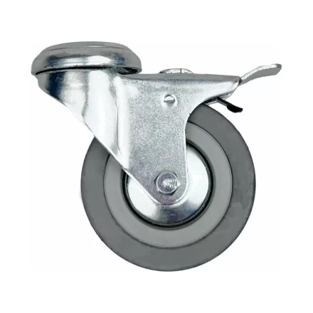 Аппаратное поворотное колесо с тормозом под болт HITCH 50*18 резина серая SChgb25 (SZ084853) купить в Сургуте