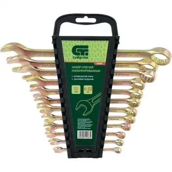 Набор ключей комбинированных 6-22 мм. 12 шт., СИБРТЕХ 15439 купить в Сургуте