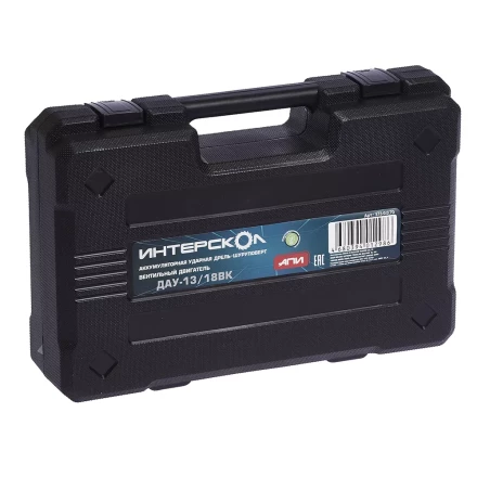 Профессиональная ударная дрель-шуруповерт с бесщеточным (вентильным) двигателем ИНТЕРСКОЛ ДАУ-13/18ВК аккумуляторная Li-ion АПИ (кейс, без аккумулятора и ЗУ) купить в Сургуте