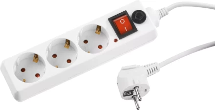 Сетевой фильтр STAYER &quot;STANDARD&quot; электрический, 3 гнезда, макс. мощн. 2200 Вт, 1.5м 55065-1.5 купить в Сургуте