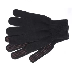 Перчатки трикотажные акрил ПВХ гель Протектор чёрные оверлок Сибртех Россия 68661