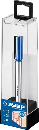 ЗУБР 12 x 30 мм, хвостовик 8 мм, фреза пазовая прямая с нижними подрезателями, Профессионал (28755-12-30) купить в Сургуте