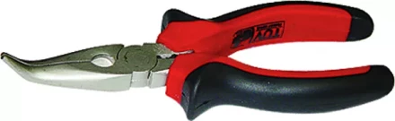 Длинногубцы NICKEL 160 мм изогнутые никелированные двухкомпонентные рукоятки MATRIX 17420 купить в Сургуте