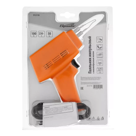 Паяльник импульсный с петлеобразным жалом, 100 Вт, 220 В Sparta 913110 купить в Сургуте