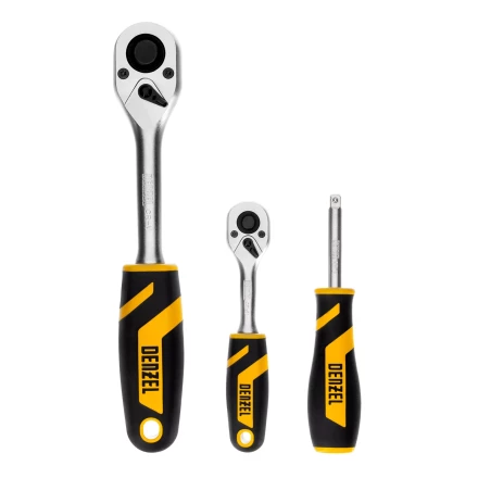 Набор инструментов Denzel, 1/2&quot;, 1/4&quot;, CrV, S2, пластиковый кейс, 82 предмета 15809 купить в Сургуте