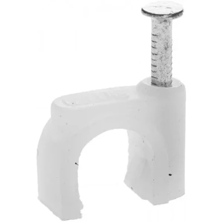 Скоба-держатель для круглого кабеля, с оцинкованным гвоздем, 6 мм, 100 шт, STAYER Master 4510-06 4510-06 купить в Сургуте