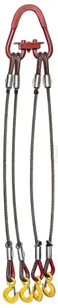 Строп канатный четырехветвевой 4СК 2.5 т L=2 м Звено РТ-3 с кч Гост 1.0 т опрессовка
